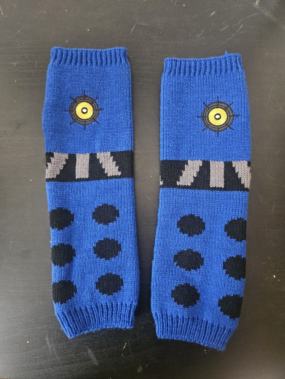 Dalek Knit Arm Warmers Blue /one size fits all